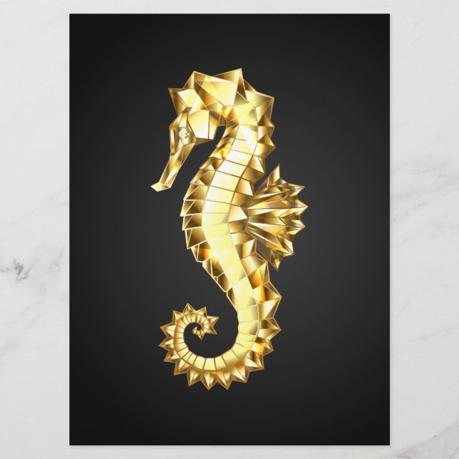 Menú Caballo marino polígono de oro (Anverso)