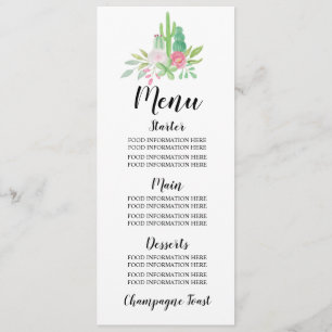 Menú Cactus de la comida de la recepción del cactus de