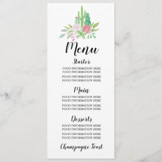 Menú Cactus de la comida de la recepción del cactus de