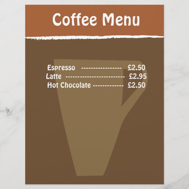 Menú Café (Anverso)