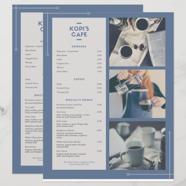 Menú Café (Anverso / Reverso)