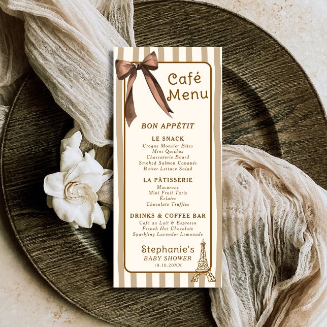 Menú Café parisino temático de caprichoso café francés (Subido por el creador)