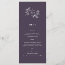 Calabaza Vines Pluma Oscura Boda Monograma Púrpura