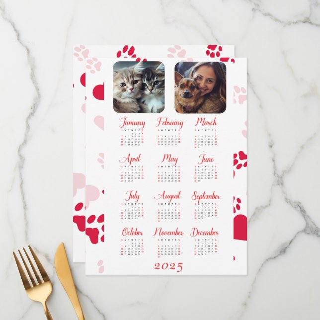 Menú Calendario anual de personalizables con pinturas r (Anverso/Reverso In Situ)