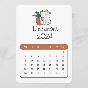 Menú Calendario De Gatos Y Plantas De Diciembre De 2024