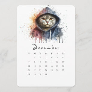 Menú Calendario independiente de diciembre Kitty Cat Sp