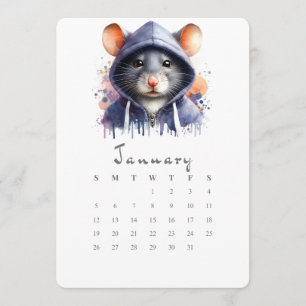 Menú Calendario independiente de enero Arte de salpicad