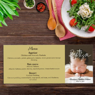 Menú Caligrafía fotográfica moderna a través del bautis