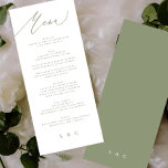 Menú Caligrafía moderna blanca y verde simple<br><div class="desc">menú delgado para coincidir con la colección *si desea más opciones de papel este diseño se puede transferir a un programa delgado *o para más ayuda póngase en contacto conmigo</div>
