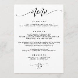 Menú Caligrafía moderna de boda