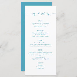 Menú Caligrafía moderna simple verde azul