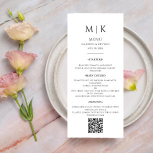 Menú Calligrafía simple Boda ruso código QR