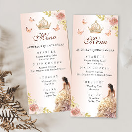 Menú Campaña Princesa Vestido Quinceañera Cumpleaños