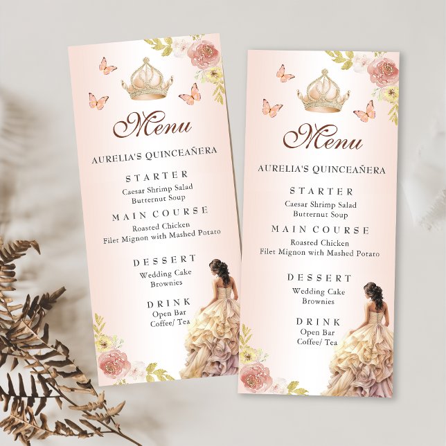 Menú Campaña Princesa Vestido Quinceañera Cumpleaños (Subido por el creador)