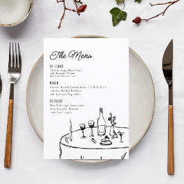 Menú caprichoso caprichoso minimalista