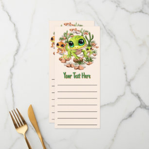 Menú Caracteres de dibujos animados de Baby Geckos Cute