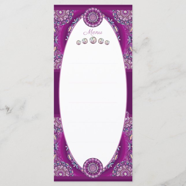 Menú Cardinal Red Rosace (Anverso)