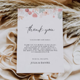 Menú Carta de agradecimiento a Flor silvestre, nota de