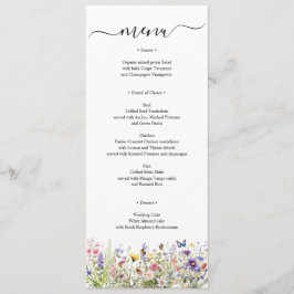 Menú Carta de flores silvestres de verano personalizada