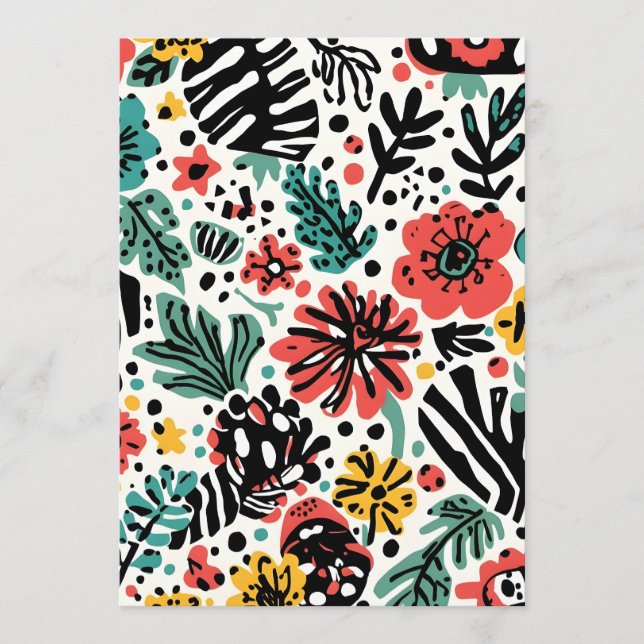 Menú Carta floral de diseño moderno (Anverso)