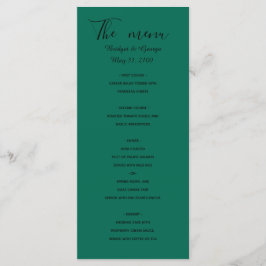 Menú carta verde esmeralda negro verde verde carta trop