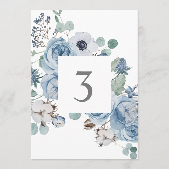Menú Cartas de mesa de los anemones de los Rosas floral (Anverso)