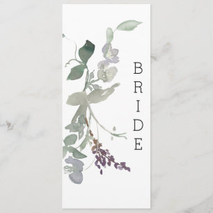 Menú Cartel de Silla Floral Lavanda Aquarela Flores Sil