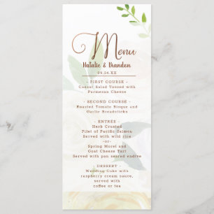 Menú Casa de campo Fresca Rústica Cena floral campestre
