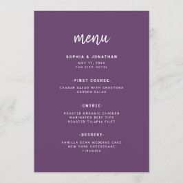 Menú Cassis de escritura Minimalista moderna | BODA