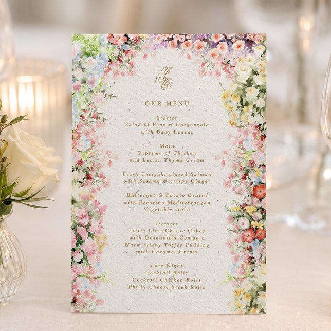 Menú castillo francés floral boda de primavera 5 x 7  (Subido por el creador)
