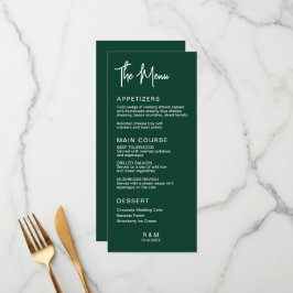 Menú Cazador Verde Boda Clásica Elegante