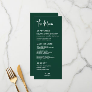 Menú Cazador Verde Boda Clásica Elegante