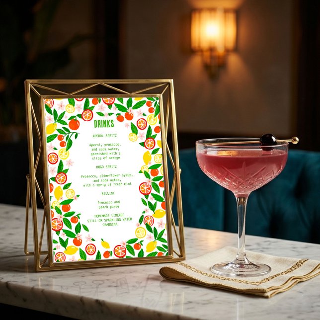 Menú Celebración de Cítricos BEBIDAS PERSONALIZADAS Fru (Citrus Celebration CUSTOM DRINKS Summer Fruit Menu
)
