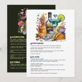 Menú Celebración de Tacos Florales Brillantes y Fiesta 