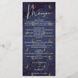 Menú Cena Boda de estilo elegante místico celestial