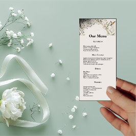 Menú Cena Boda de flores y ramas de BOHO