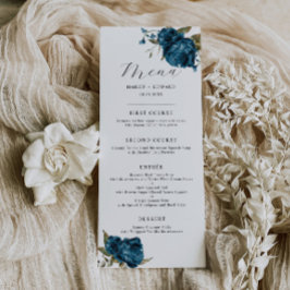Menú Cena Boda floral azul de la Marina