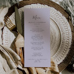 Menú Cena Boda púrpura de la caja de lavanda rústica<br><div class="desc">Esta rústica carta de boda violeta de lavanda es perfecta para un boda sencillo. El elegante y rústico diseño presenta una espliega espliego de color violeta con un moderno ambiente de jardín bohemio. Coordenadas con la colección de lavanda rústica de Fresh & Yummy Paperie. Este menú se puede utilizar para...</div>