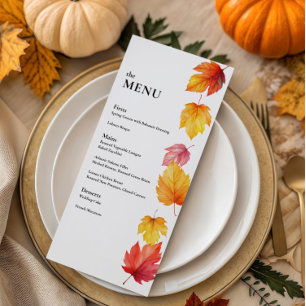 Menú Cena de Boda Caída de Saltos de Otoño
