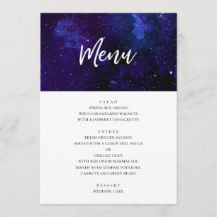 Menú Cena de boda espacial. Estrellas de la noche. Mari