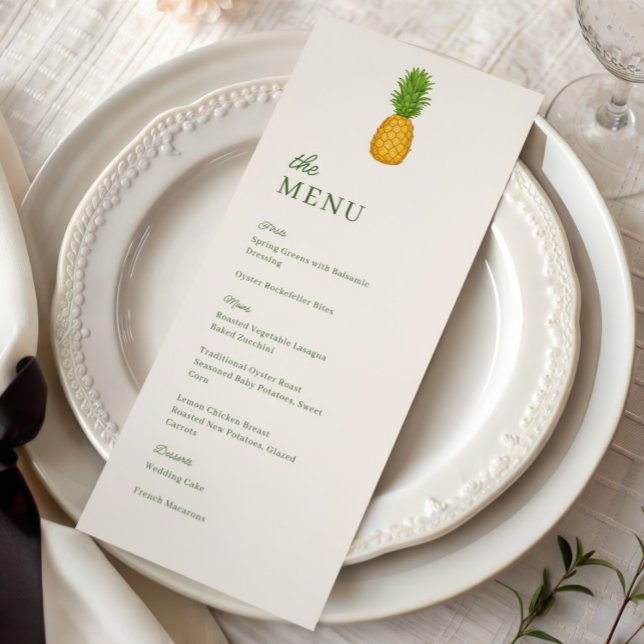 Menú Cena de Boda Tropical Costera de Piña (Subido por el creador)