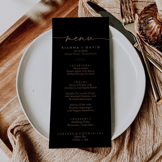 Menú Cena de Bodas Black Gold Classic (Subido por el creador)
