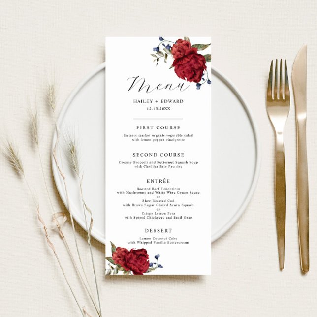 Menú Cena de Bodas florales de la Marina y Borgoña (Subido por el creador)