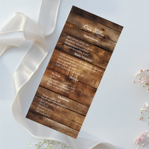 Menú Cena de Bodas Rústicas Parejas De Madera Fotográfi