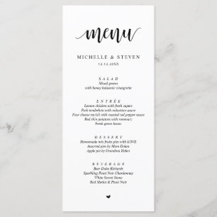 Menú Cena de Elopement, Boda ruso moderno