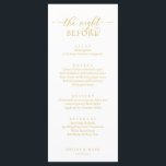 Menú Cena de ensayo boda, oro amarillo romántico<br><div class="desc">Cena boda,  oro amarillo romántico La noche anterior al menú. Fácil personalizar y personalizado a sus necesidades,  y los huéspedes de la cena estarán encantados cuando vean este perfecto y elegante menú de la cena.</div>