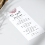 Menú Cena de ensayo celestial | Moon Rubor rosa<br><div class="desc">Bienvenido a sus invitados a una hermosa noche antes de la celebración con esta carta de ensayo de estilo suave. Un delicado ilustracion lunar y elegantes fuentes de escritura le dan un toque de fantasía y celeste a su entorno. Diseñado en tonos suaves y claros como el blanco y el...</div>