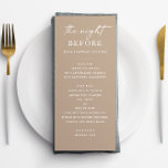 Menú Cena de ensayo de Taupe | Noche Neutra Antes<br><div class="desc">El elegante menú de la cena es de estilo tauro para la noche antes del boda. Esta plantilla minimalista y editable de color beige ahumado es ideal para los temas de boda neutro, boho o rústico. Presenta un tono suave y natural perfecto para celebraciones modernas o inspiradas en la tierra....</div>
