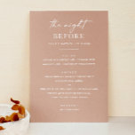 Menú Cena de ensayo rosa de Rubor | Noche antes de la m<br><div class="desc">Celebra "The Night Before" con una elegancia sobria utilizando este minimalista menú de ensayo rosa. Esta carta, de diseño moderno y suaves tonos pastel, es perfecta para cenas de verano o primavera con un tema romántico o contemporáneo. Ideal para novias, anfitriones o planificadores de bodas que buscan un aspecto cohesivo...</div>