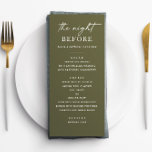 Menú Cena de ensayo verde oliva | Noche Rusa Antes<br><div class="desc">Menú para la cena de la noche antes del boda. Esta plantilla editable es perfecta para bodas rústicos,  botánicos,  de bosques o con temas naturales. Presenta un diseño minimalista y una paleta verde orgánica ideal para celebraciones modernas o terrenales. Artículos coincidentes disponibles en mi tienda.</div>